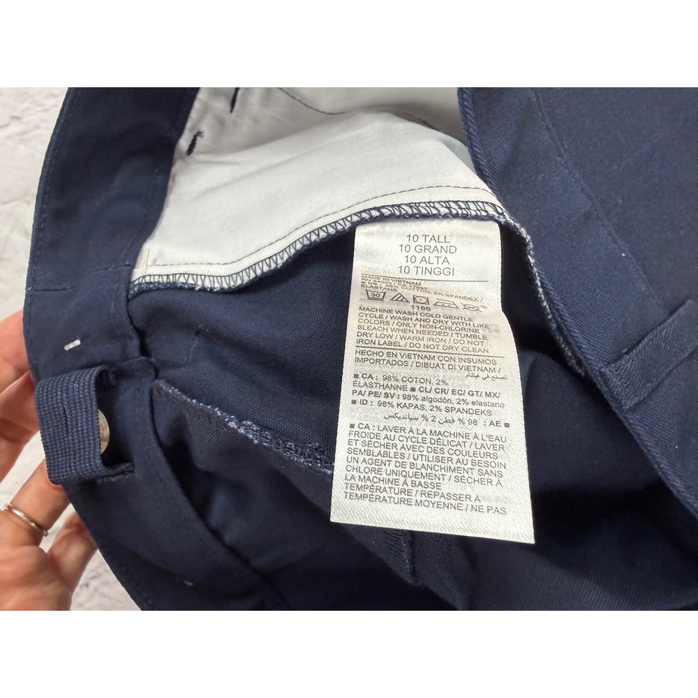 Old Navy Boot-Cut Pants Women 10 Tall Navy Blue New Stretch Chino Trousers - Picture 4 of 6